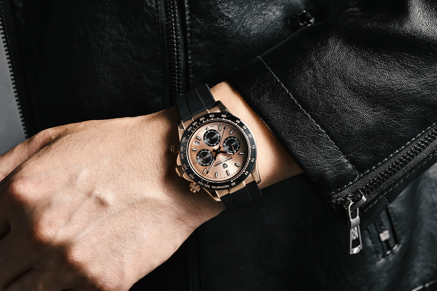 PAGANI DESIGN Watches Meteorite Surface Luxury Quartz Watches For Men Stainless Steel Waterproof Chronograph AR Sapphire Crystal