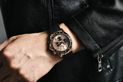 PAGANI DESIGN Watches Meteorite Surface Luxury Quartz Watches For Men Stainless Steel Waterproof Chronograph AR Sapphire Crystal