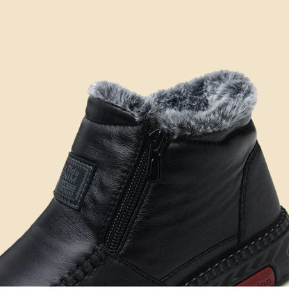 2024 Women's Boots Plush Female Shoes Anti-slip Womens Snow Boot Winter Cotton Leather Shoes Casual Ankle Boots Botas Mujer