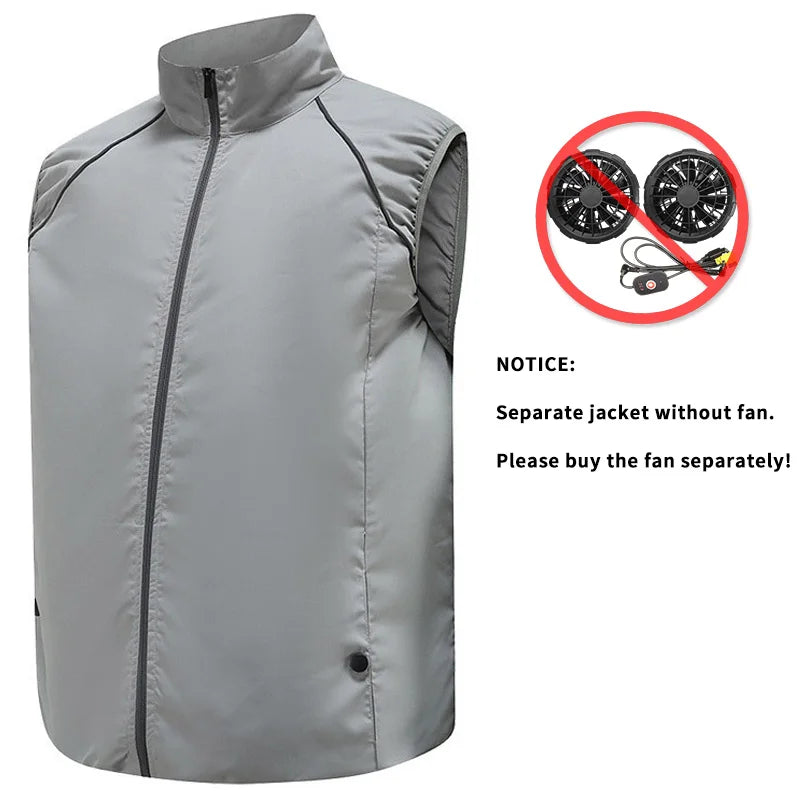 Fashion Men's Summer Air Conditioning Clothing Fan Cooling Vest USB Charging Cooling Sports Men's Outdoor Jacket Plus Size M-4XL