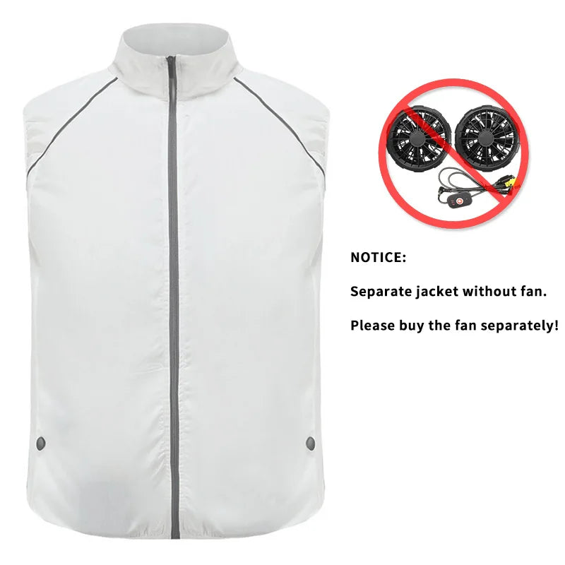 Fashion Men's Summer Air Conditioning Clothing Fan Cooling Vest USB Charging Cooling Sports Men's Outdoor Jacket Plus Size M-4XL