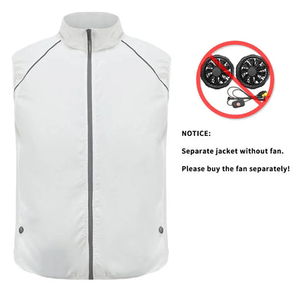 Fashion Men's Summer Air Conditioning Clothing Fan Cooling Vest USB Charging Cooling Sports Men's Outdoor Jacket Plus Size M-4XL