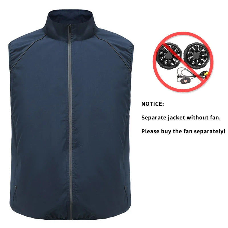 Fashion Men's Summer Air Conditioning Clothing Fan Cooling Vest USB Charging Cooling Sports Men's Outdoor Jacket Plus Size M-4XL