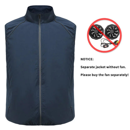 Fashion Men's Summer Air Conditioning Clothing Fan Cooling Vest USB Charging Cooling Sports Men's Outdoor Jacket Plus Size M-4XL