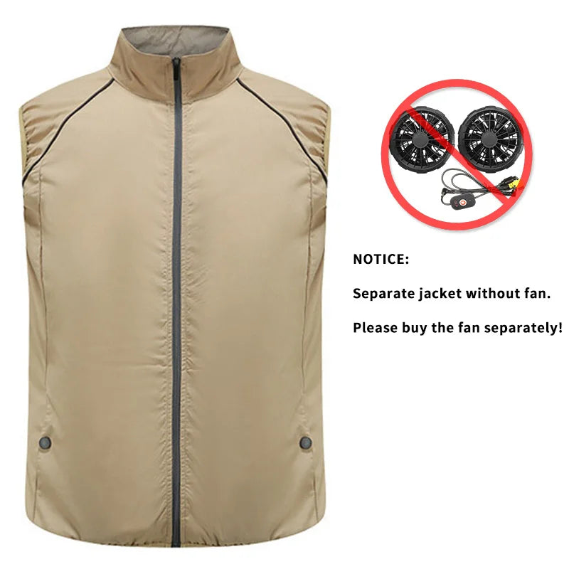 Fashion Men's Summer Air Conditioning Clothing Fan Cooling Vest USB Charging Cooling Sports Men's Outdoor Jacket Plus Size M-4XL