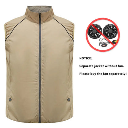 Fashion Men's Summer Air Conditioning Clothing Fan Cooling Vest USB Charging Cooling Sports Men's Outdoor Jacket Plus Size M-4XL