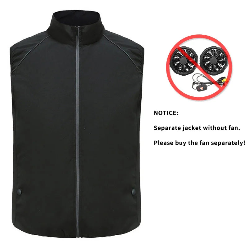 Fashion Men's Summer Air Conditioning Clothing Fan Cooling Vest USB Charging Cooling Sports Men's Outdoor Jacket Plus Size M-4XL