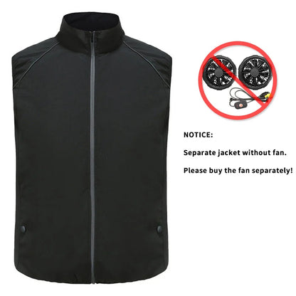 Fashion Men's Summer Air Conditioning Clothing Fan Cooling Vest USB Charging Cooling Sports Men's Outdoor Jacket Plus Size M-4XL